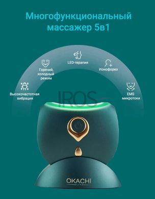 Масажер для обличчя мікростумовий прилад EMS + LED для підтягування шкіри обличчя та шиї OKACHI GLIYA 7615G - 3 399 грн