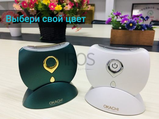 Масажер для обличчя OKACHI GLIYA 7615 мікрострумовий прилад EMS + LED для підтягування шкіри обличчя та шиї  - 3 299 грн