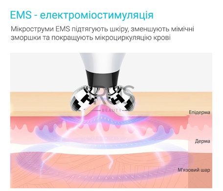 Микротоковый массажер для лица роликовый миостимулятор с EMS  KAKUSAN KKS-186 - 1 999 грн