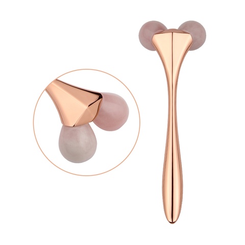 Массажер для лица и тела нефритовый роликовый 3D ролер из розового кварца SUYANMEI - 1 499 грн